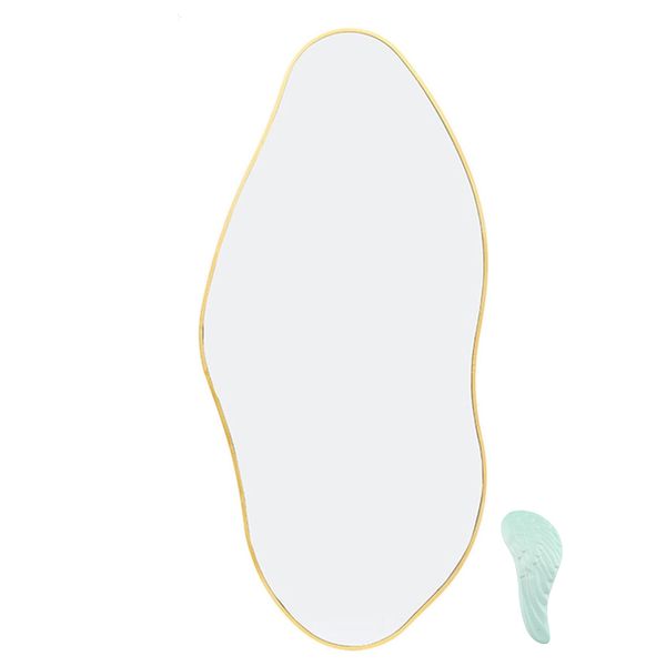 Gold Framed Wall Mirror for Living Room Bathroom,Bedroom Lake Shape