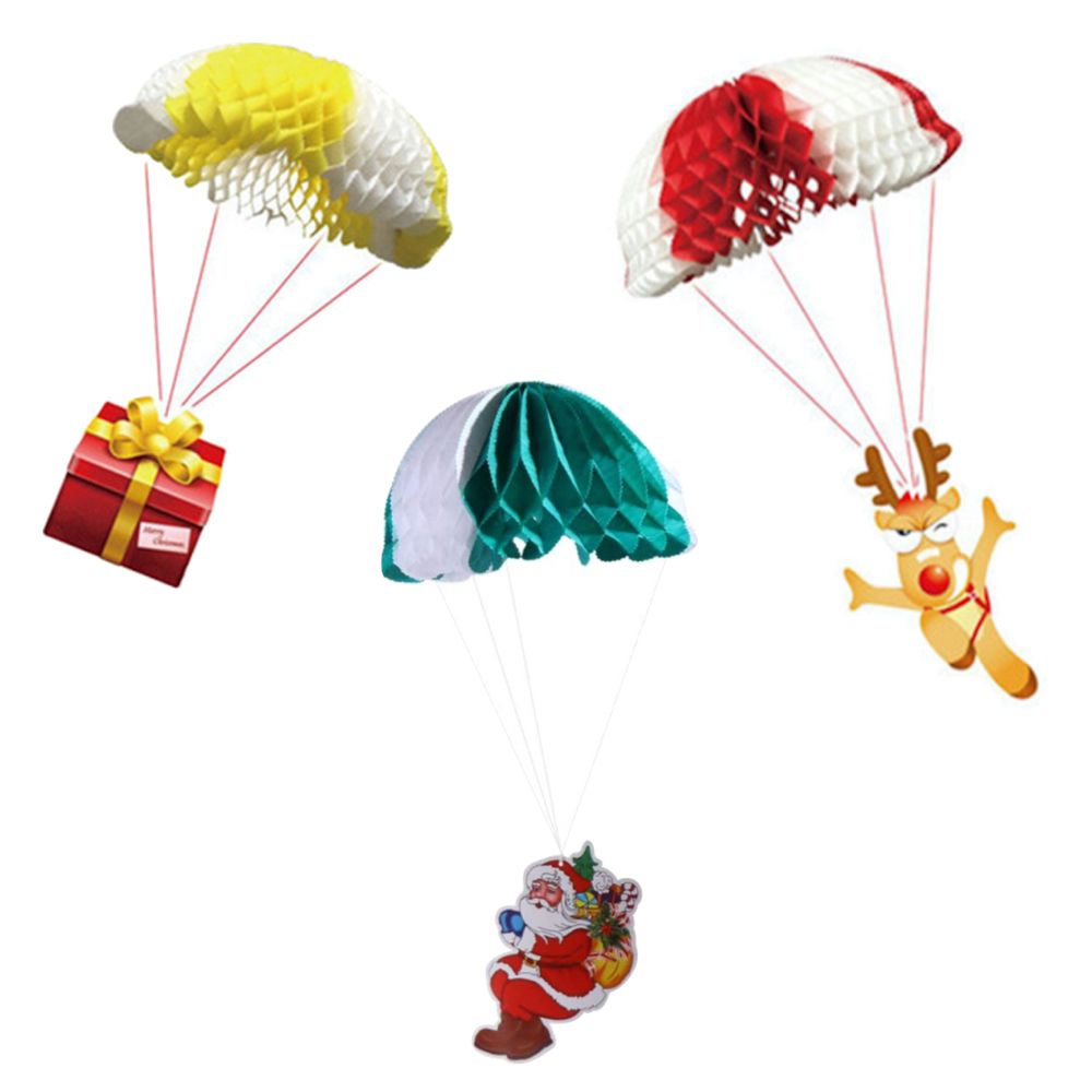 Home Decor Festive Hanging Parachute Christmas Ornaments Set Of 3 ...