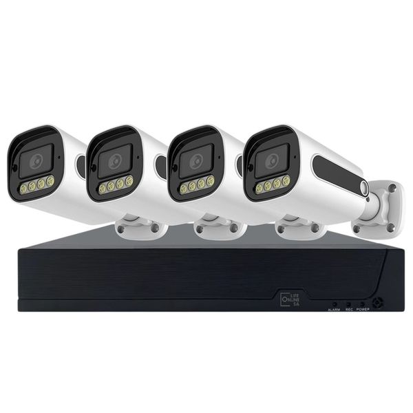 4K 4MP CCTV Kit - 4 Channel DVR Full Color Night Vision Outdoor Cameras