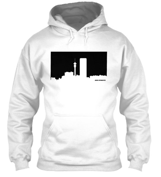 Jozi Streets Skyline Hoodie White - Black