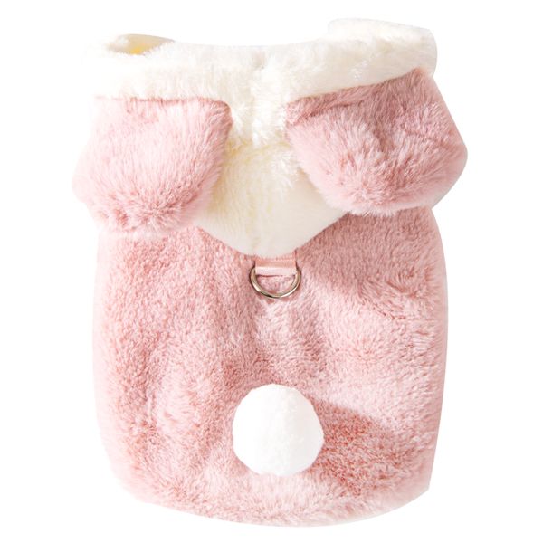 Pink Hooded Cute Bear Fleece Pet Hoodie - XL Size