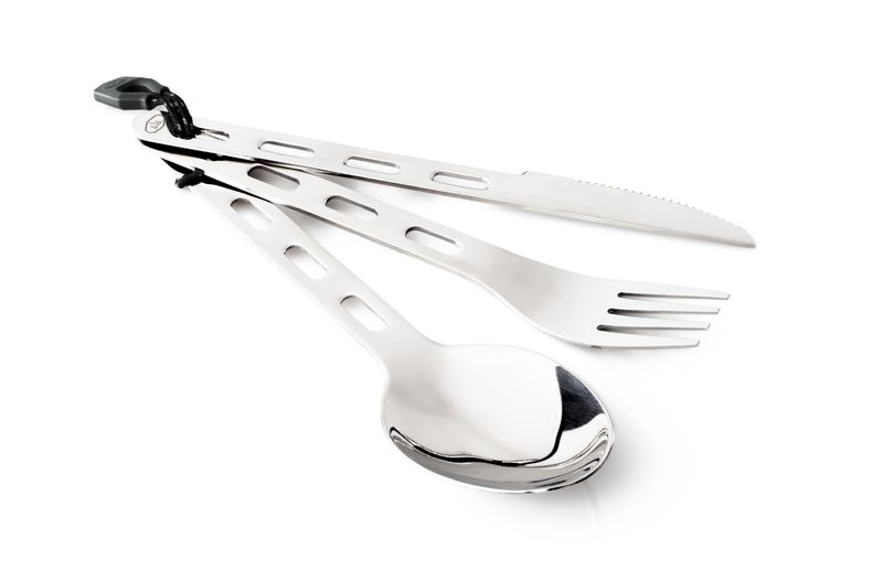 GSI Outdoors Glacier Stainless 3-Piece Ring Cutlery Set