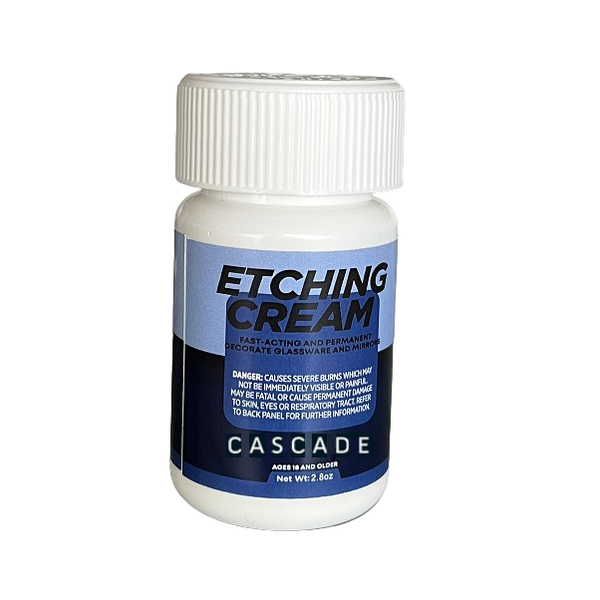 Cascade Glass Etching Cream 2.8oz (80g) Permanent Frosted Glass Finish DIY