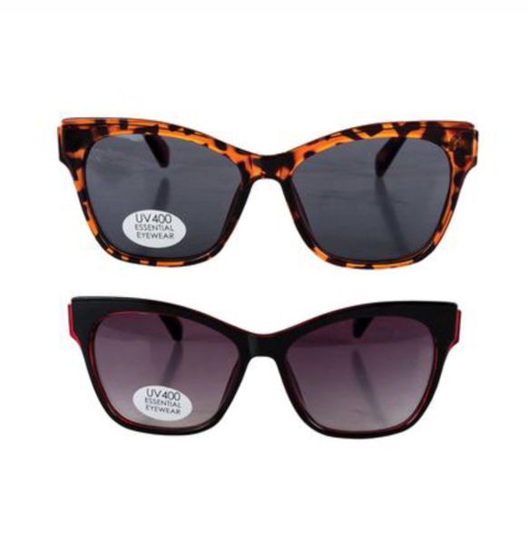 2 Pairs of Ladies Square and Cat Eye Shaped Sunglasses