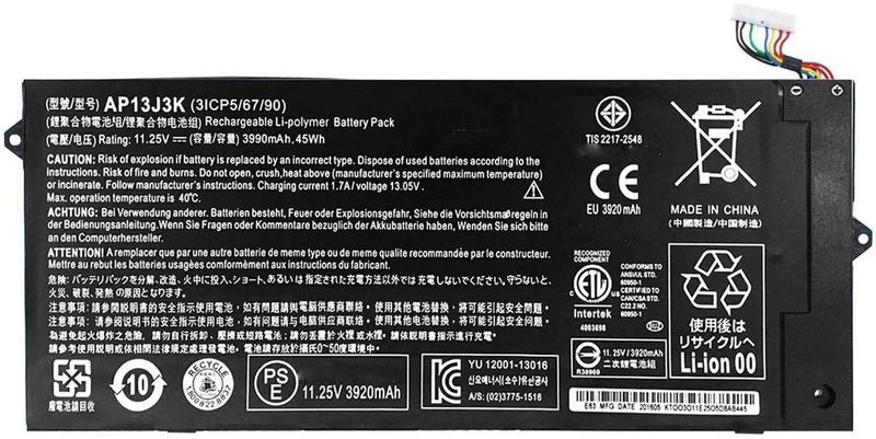 Battery for Acer Chromebook C720 Series (AP13J3K,AP13J4K)