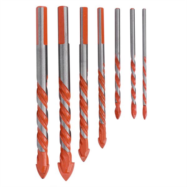 7pcs Ceramic Tile Drill Bits Set 3-12mm for Wall Hole Drilling DIY