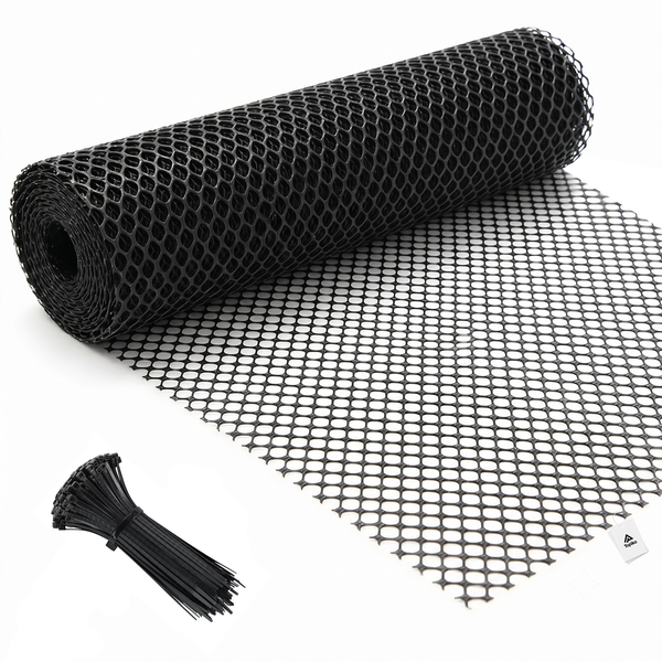 Topika Plastic Pet Fence 0.4 x 20m with 40 Zip Ties, Black Mesh Barrier