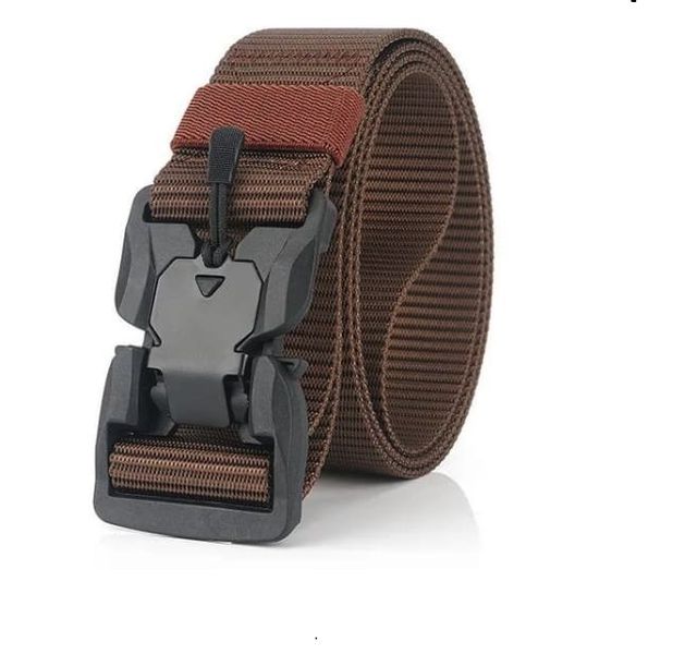 Tactical Belt Quick Release Magnetic Buckle Military Belt Nylon-Brown