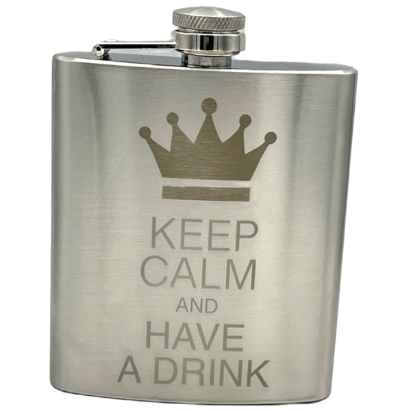 Hip Flask - Keep Calm and Have a drink Engraved