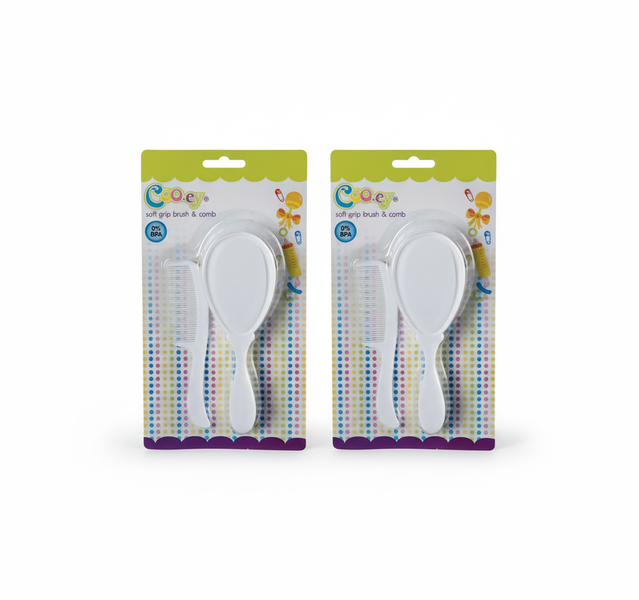 Cooey Baby Brush and Comb Set 2 Piece - Soft Bristles for Gentle - 2 Pack