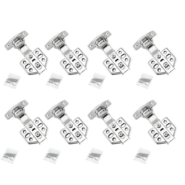 Cabinet Door Hydraulic Full Overlay Damping Hinges 8 Piece Set