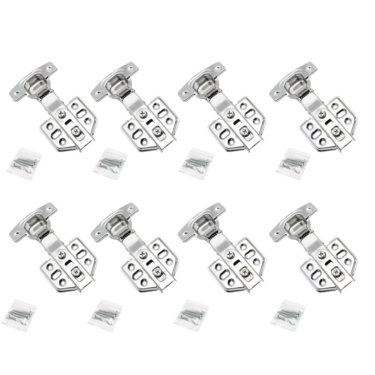 Cabinet Door Hydraulic Full Overlay Damping Hinges 8 Piece Set