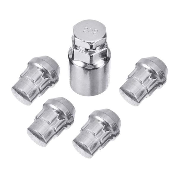 Automotive Tool Tapered Seat Wheel Locking Nuts and Key - 5pcs