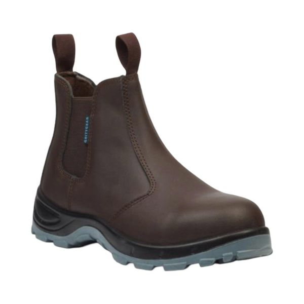 Men's Leather Chelsea Safety Work Boots - Steel Toe Industrial Boots
