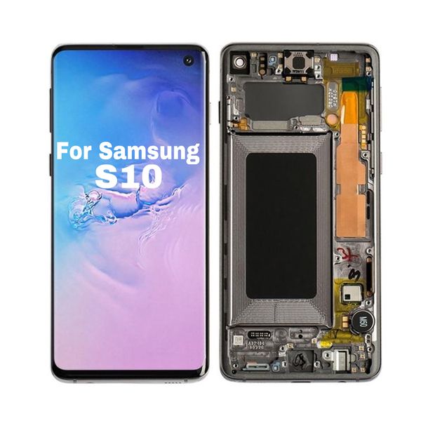 Lcd Screen Replacement for Samsung Galaxy S10 with Frame+ Tempered Glass