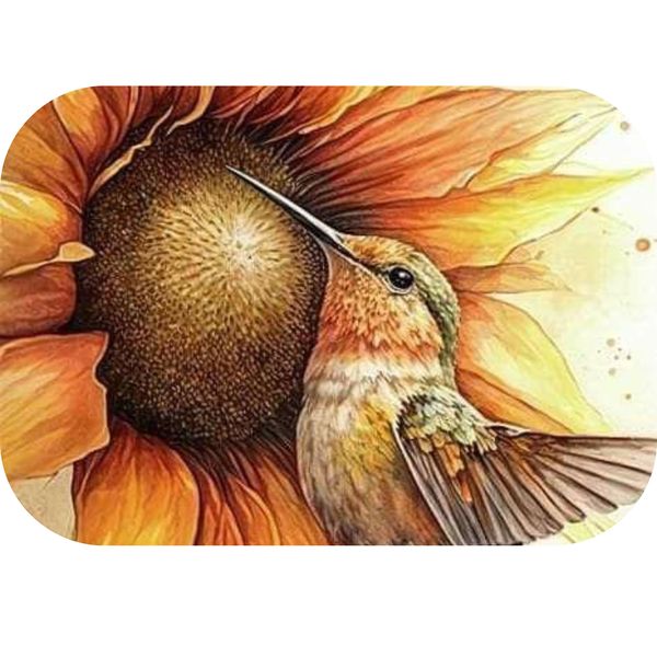 Bird Sunflower Printed Mouse Pad