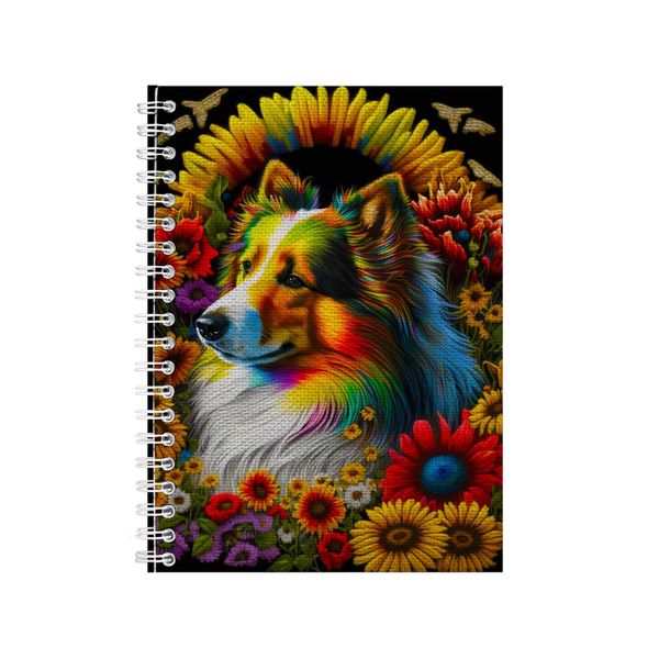 Embroidered SHETLAND SHEEPDOG Notebook Dog Gift Idea A4 Notepad Pad 102