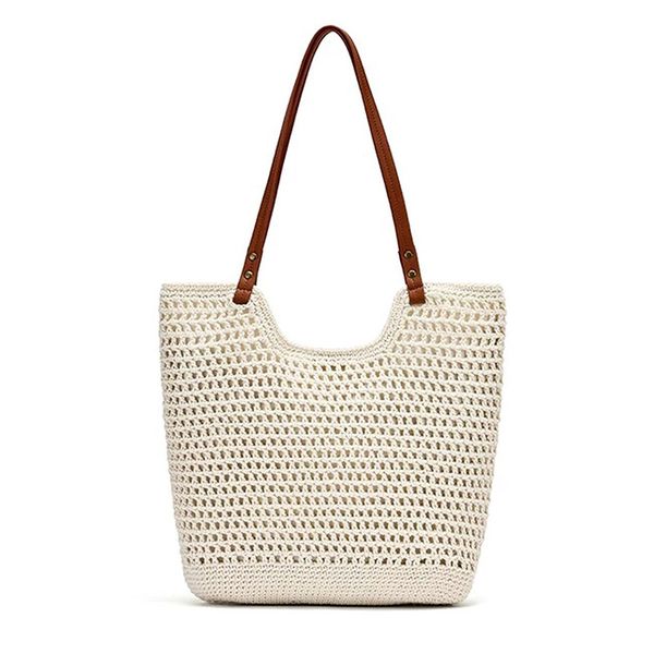 Women's Openwork Mesh Woven Tote Bag,Beach Bag,Travel Handbag,shoulder bag