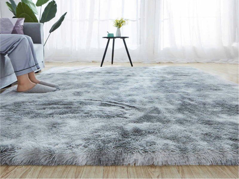 Soft Shaggy Fluffy Rug - Light Grey