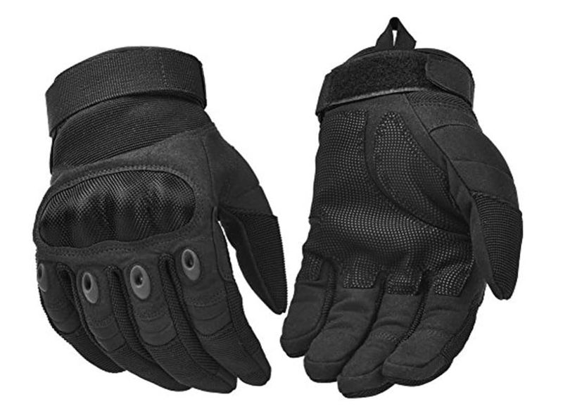 Tactical Motorcycle Riding Full Finger Gloves - Black