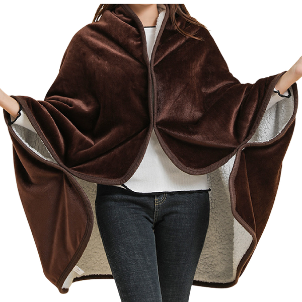 The Hub Shawl Poncho Brown Blanket Super Soft and Cozy