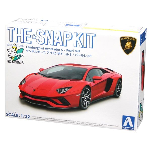 Aoshima AOS06347 1/32 Pearl Red Lamborghini Aventador S Snap Kit