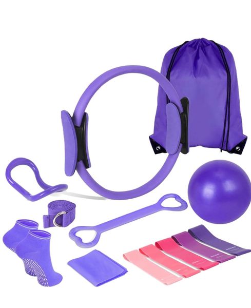 Pilates Ring Essentials Kit for Women - Purple