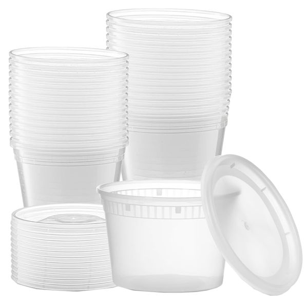 50-Pack Deli Food Storage Containers With Lids For Soup,Meal Prep-475ml