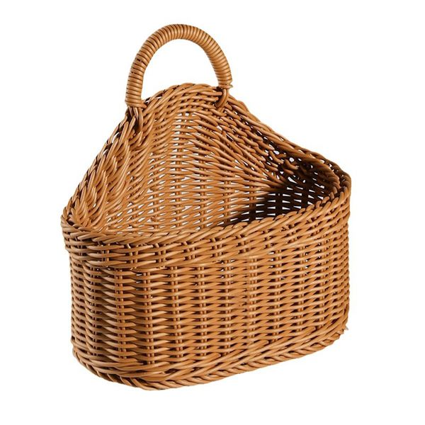 Imitation Rattan Wall Mounted Vegetable and Fruit Baskets, Home Decoration