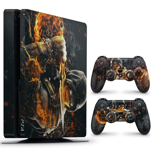 Decal Skin Compatible with PS4 Slim - Scorpion Fire 2024 (Decal Only)