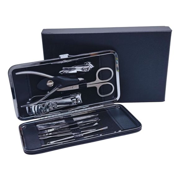 11 Piece Manicure Set - Black Hard Casing