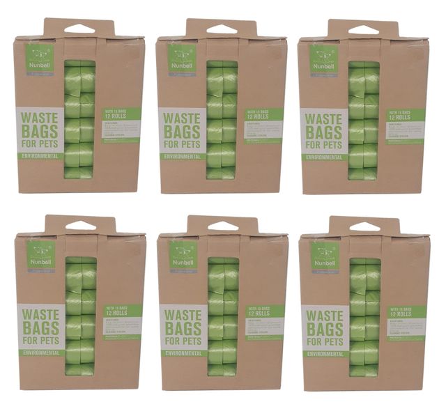 Nunbell Bio-Degradable Pet Waste Bags - 72 Rolls