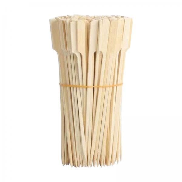 Flat Carved Teppo Gun Shaped Bamboo Paddle Skewer Sticks