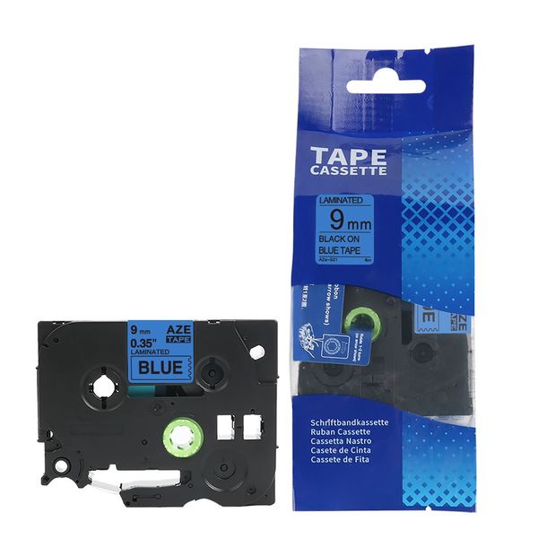 Compatible Brother TZe-521 Black on Blue Laminated Tape Cartridge 9mm