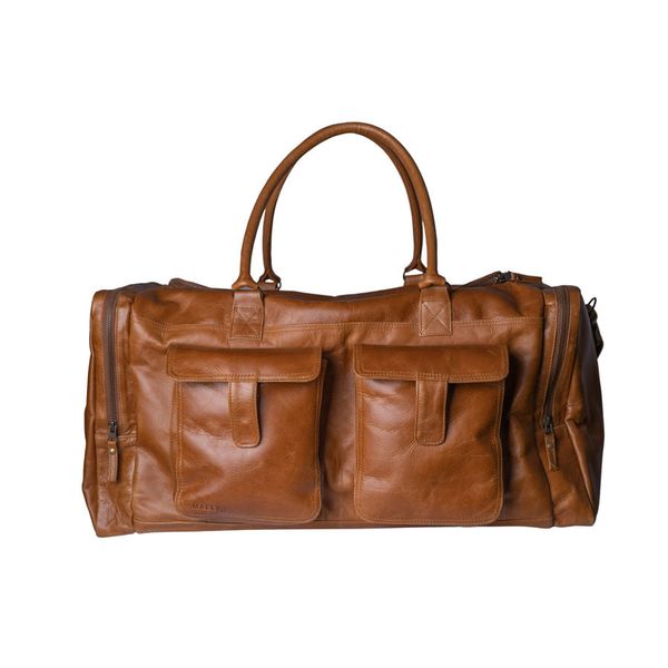 Mally Bags The Philip Genuine Leather Handmade Travel Bag in Toffee