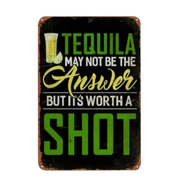 Tequila Shot Vintage Bar Sign (20cm x 30cm)