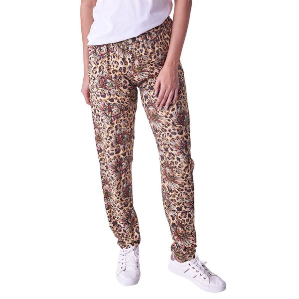 Holmes Bros Ladies Relaxed Pant Cheetah Floral Yellow