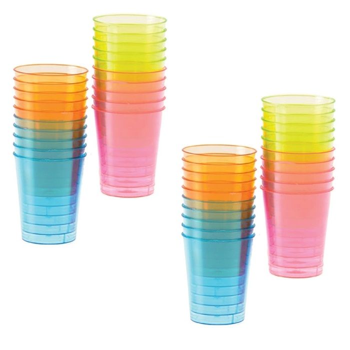 Disposable Plastic Shot Glasses - Assorted Colours (Pack of 100) | Shop ...