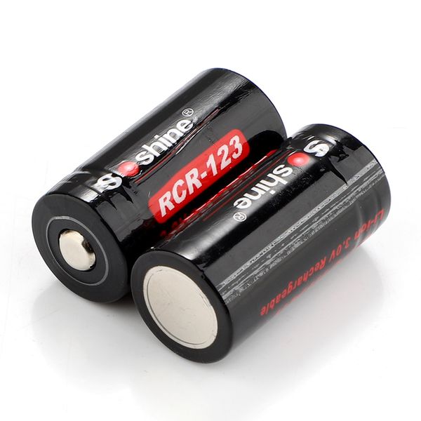 2x soshine rcr123 16340 650mah 3.0v rechargeable battery: li-ion
