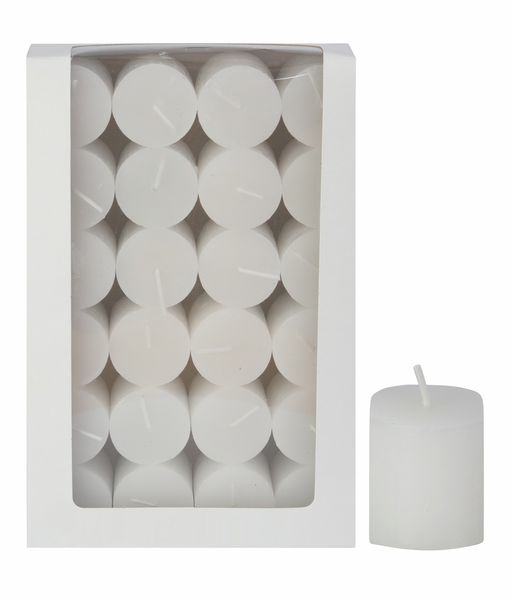 24 x Clover Leaf Candles - Large Nightlight - Votive - (3x5cm) - White