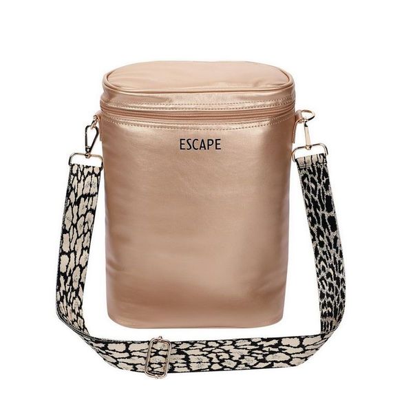 Escape - Metallic Cooler Bag with Animal Print Strap