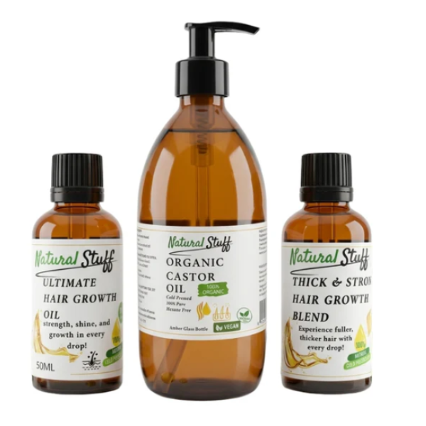 Natural Stuff Triple Oil Hair Growth Bundle - Scalp &amp; Hair Care Set