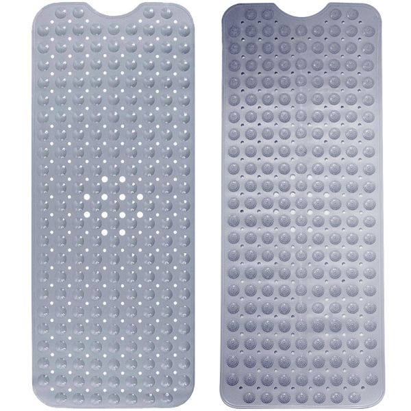 2pk Bathtub Mats Bathroom Mat 100x40cm Non-Slip Bath Shower Mat Drain Holes
