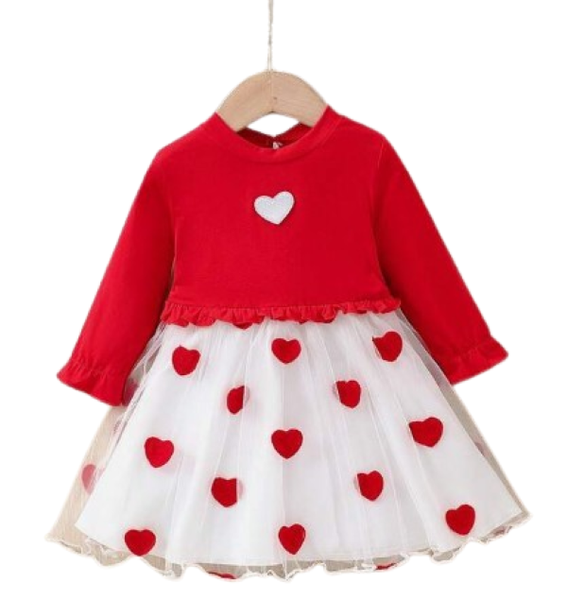 Baby Girl Heart Applique Mesh Dress | Shop Today. Get it Tomorrow ...