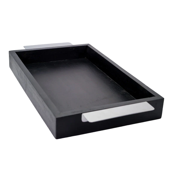 Berkley Wooden Serving Tray with Metal Handles