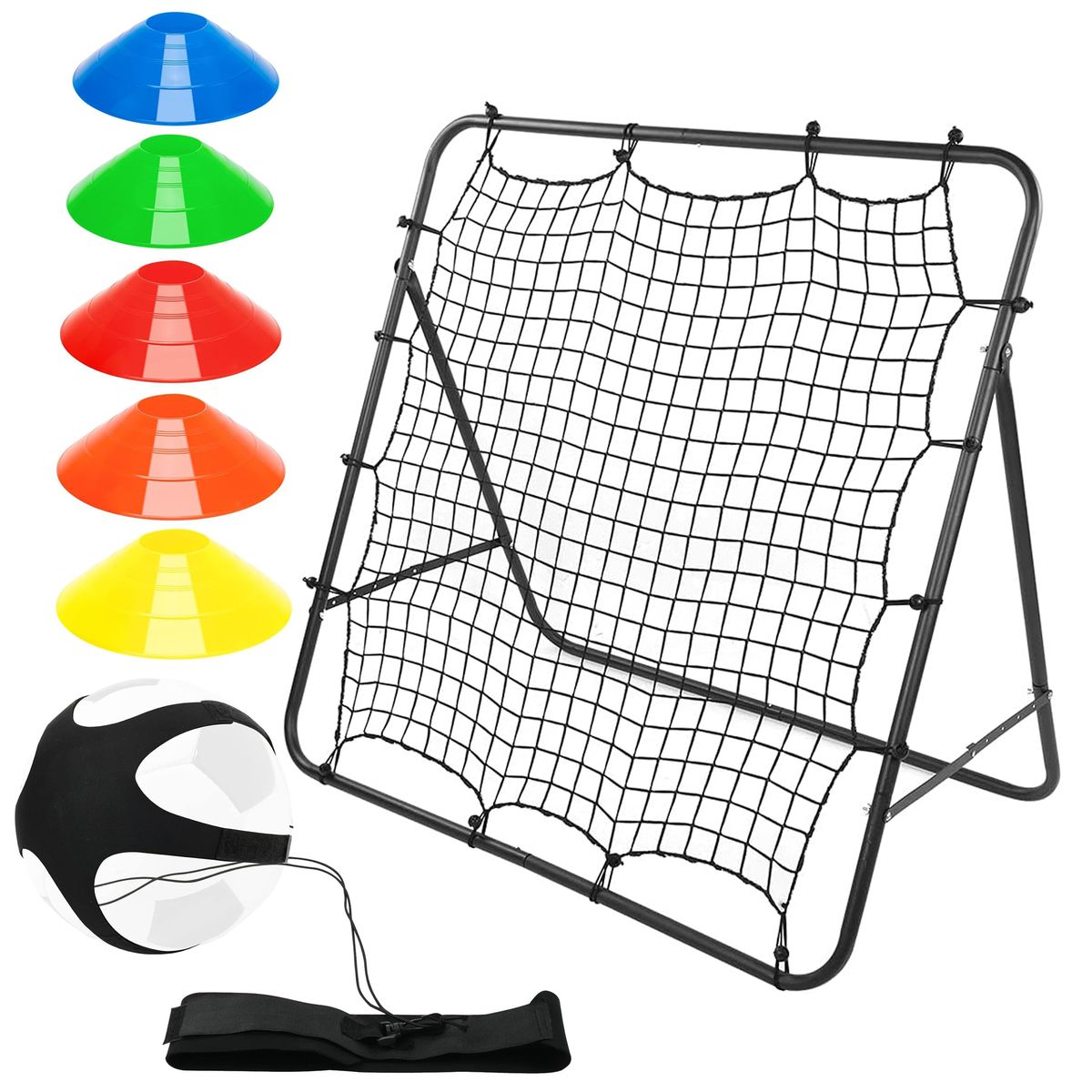 Football Training Set -103cm Rebound Net, Cones & Ball Belt - Kid Best Gift