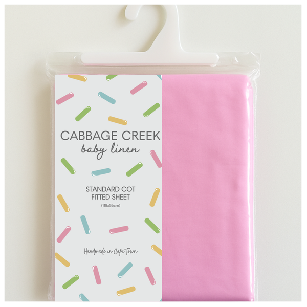 Cabbage Creek - Standard Cot Fitted Sheet - Pink