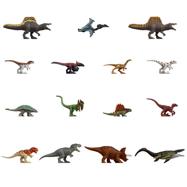 Jurassic World Rebirth Mini Dinosaur 15-pack Figures, Multiple Species