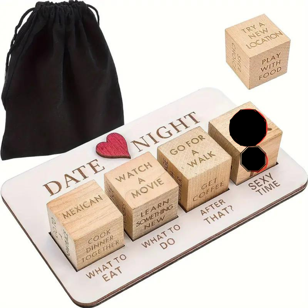 Date Night Dices Kit For Couples - Romantic and Erotic Wooden Dices