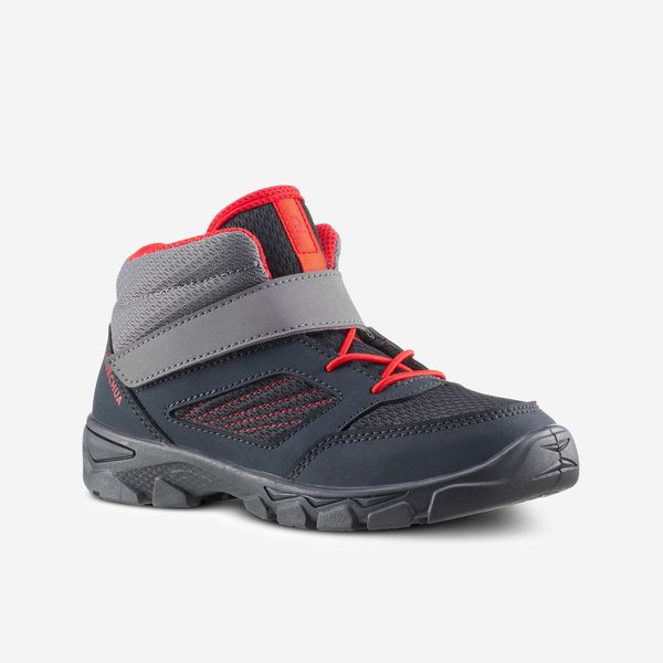 Quechua Kids Hiking Shoes with Rip-tab MH100 Mid - Dark Grey